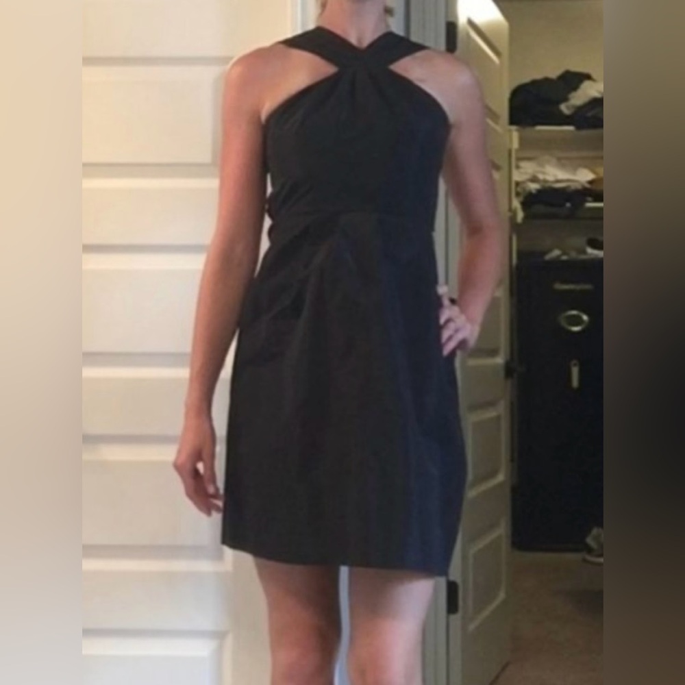 Banana Republic black taffeta cocktail dress